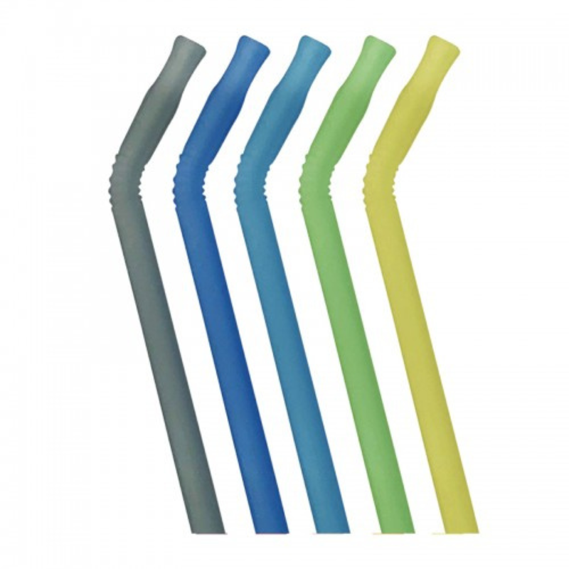 B.box Lot de 5 pailles réutilisables en silicone (5 pailles + 1 nettoyant) | 3 ans et plus