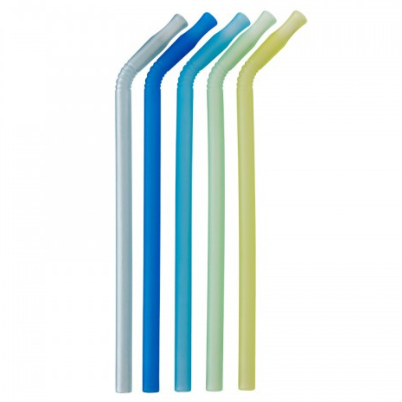 B.box Lot de 5 pailles réutilisables en silicone (5 pailles + 1 nettoyant) | 3 ans et plus