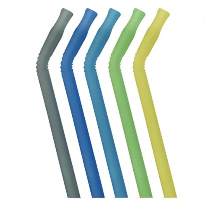B.box Lot de 5 pailles réutilisables en silicone (5 pailles + 1 nettoyant) | 3 ans et plus