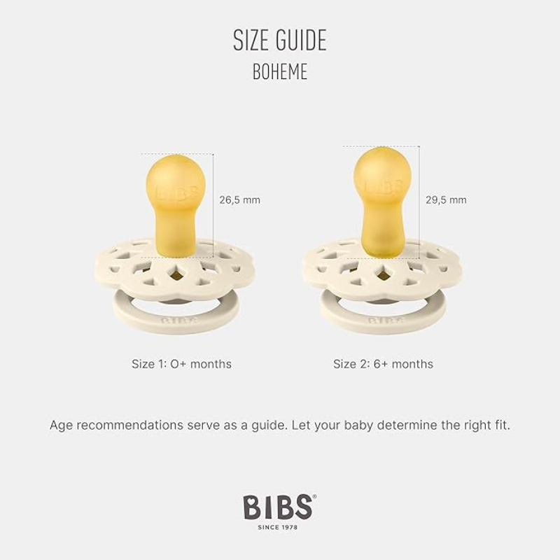 BIBS Lot de 2 Sucettes Bohème Nuit Rondes – Sauge/Nuage - GLOW