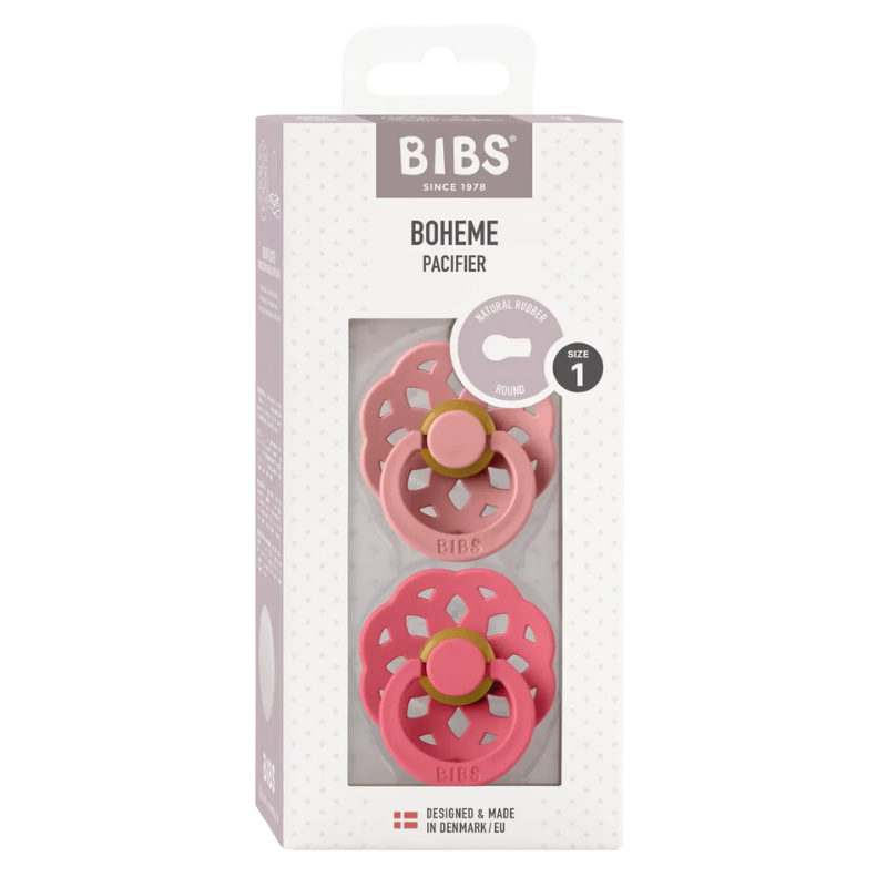 Bibs Lot de 2 Sucettes Boheme Dusty Pink / Coral