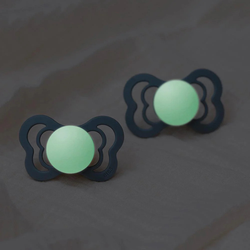 BIBS Lot de 2 Sucettes Symétriques Suprème Silicone - Blush/Vanille - GLOW