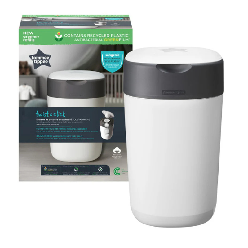 Tommee Tippee Poubelle à Couches Anti-Odeur Twist &amp; Click - Blanc