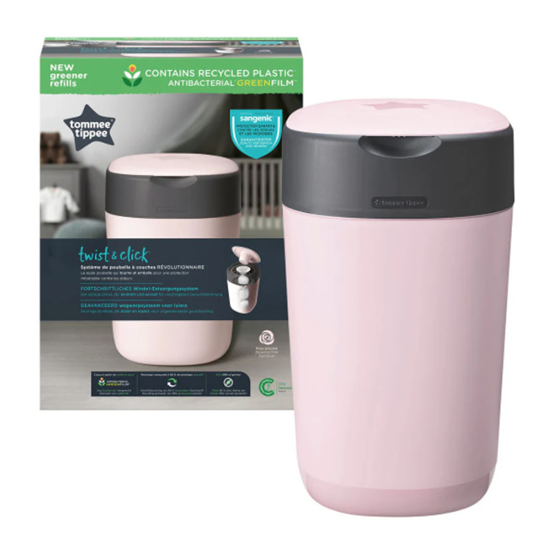 Tommee Tippee Poubelle à couches Anti-Odeur Twist - Click - Rose