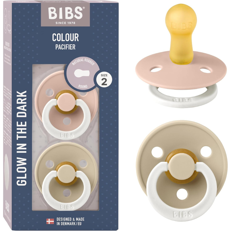 Lot de 2 Sucettes Rondes Nuit Bibs - Blush &amp; Vanilla