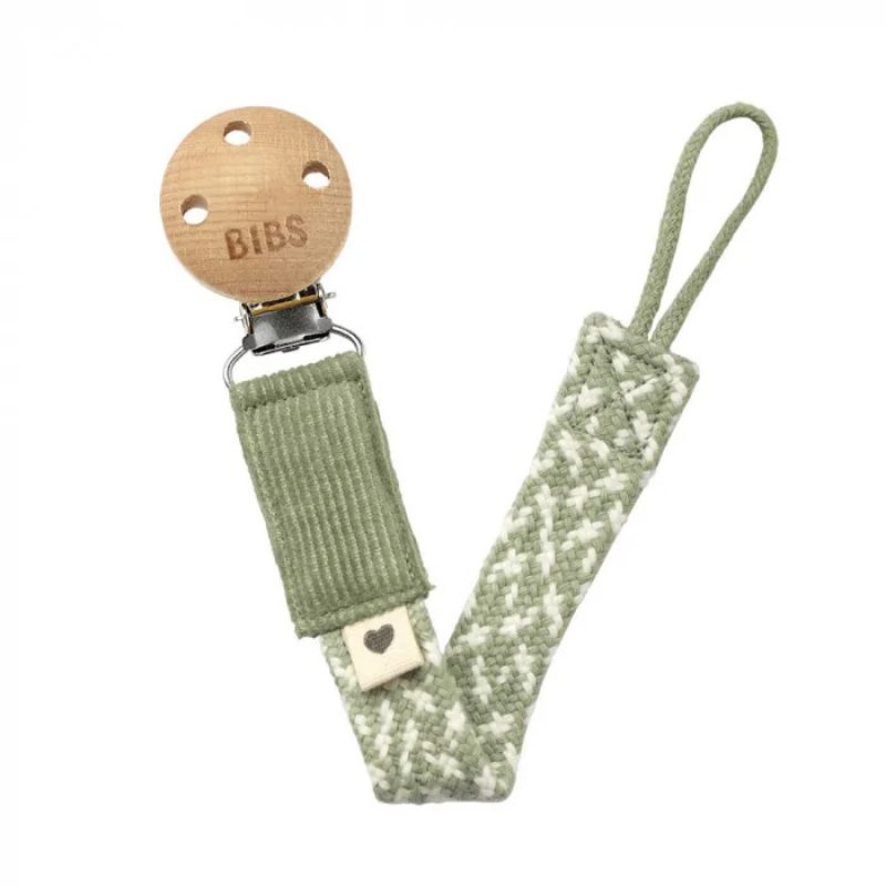 BIBS Attache-Sucette Tressée Baby Sage / Ivory