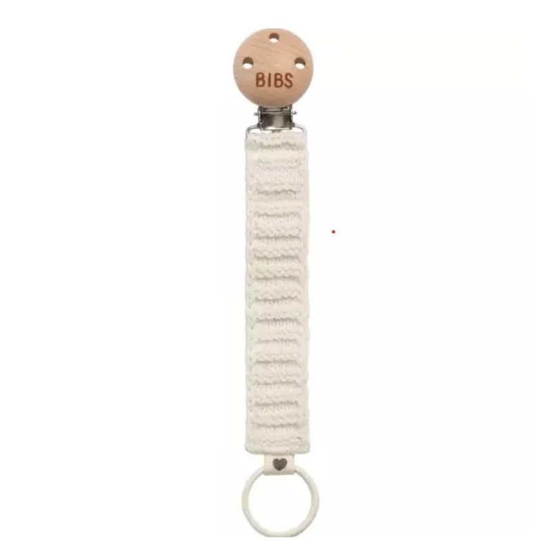 BIBS Attache-Sucette Tressée Baby Ivory