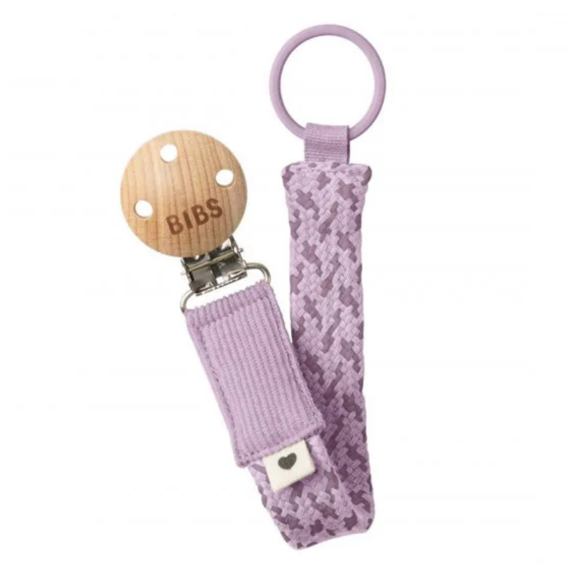 BIBS Attache-Sucette Tressée Violet Sky/Mauve