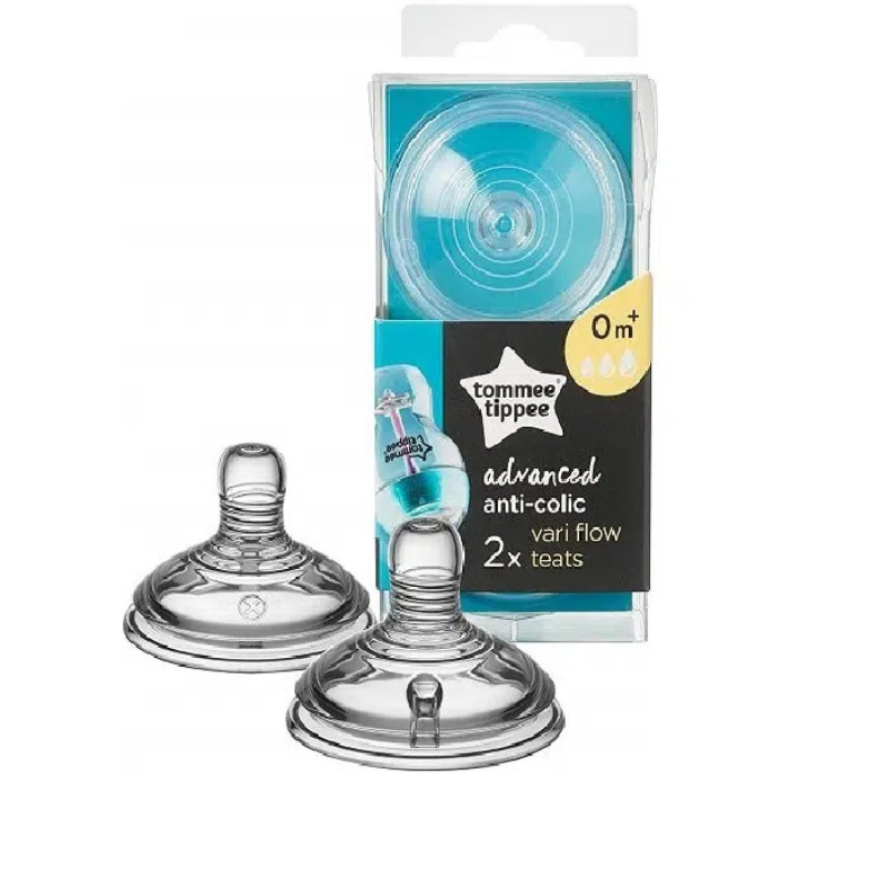 Pack de 2 Tétines anticolique Advanced Débit Variable- Tommee Tippee 0m+
