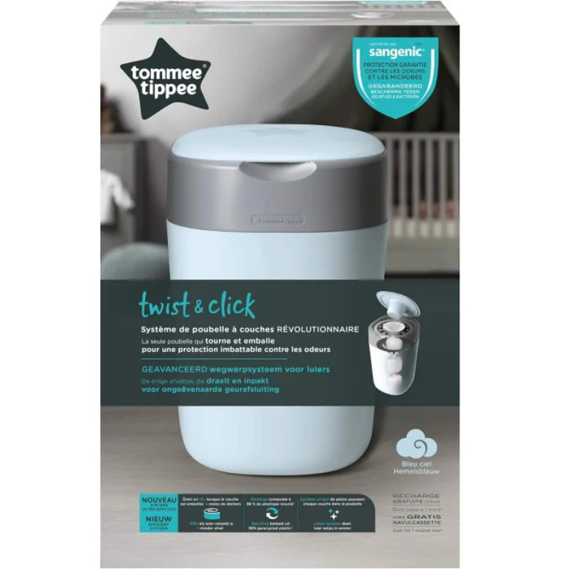 Poubelle à couches Twist – Click – Bleu – Tommee tippe