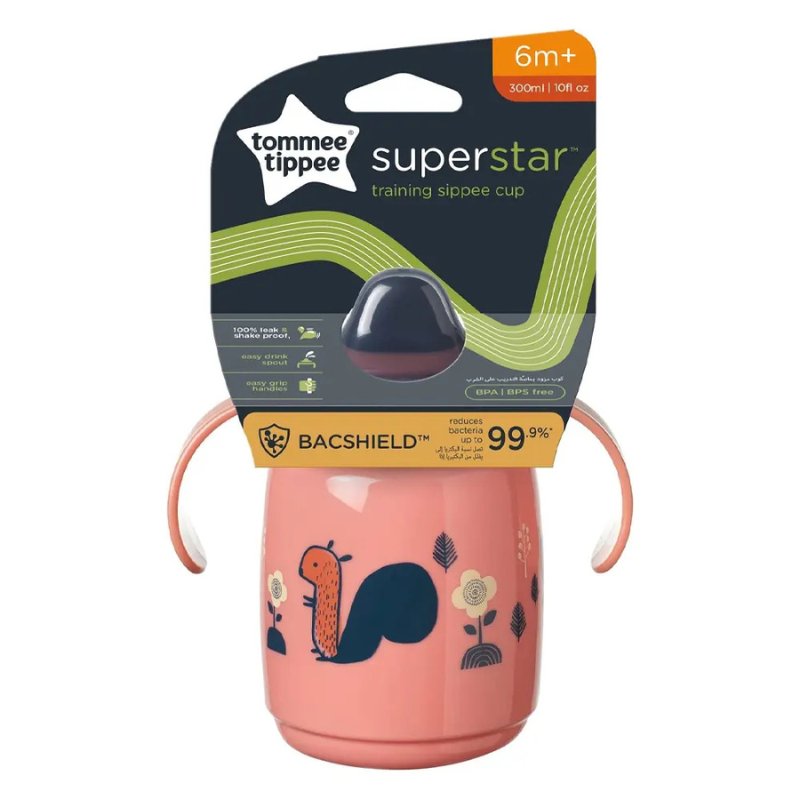Tasse d&#039;apprentissage anti-fuite Tommee Tippee 300 ml 6 mois et plus - Rose