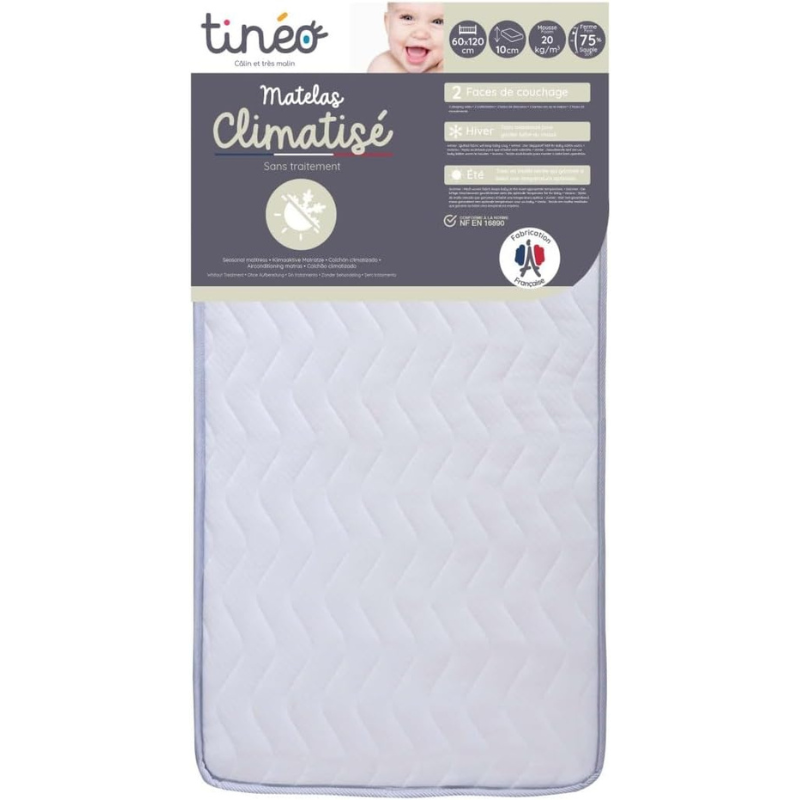 Matelas bébé 60x120cm Climatisé – Tinéo