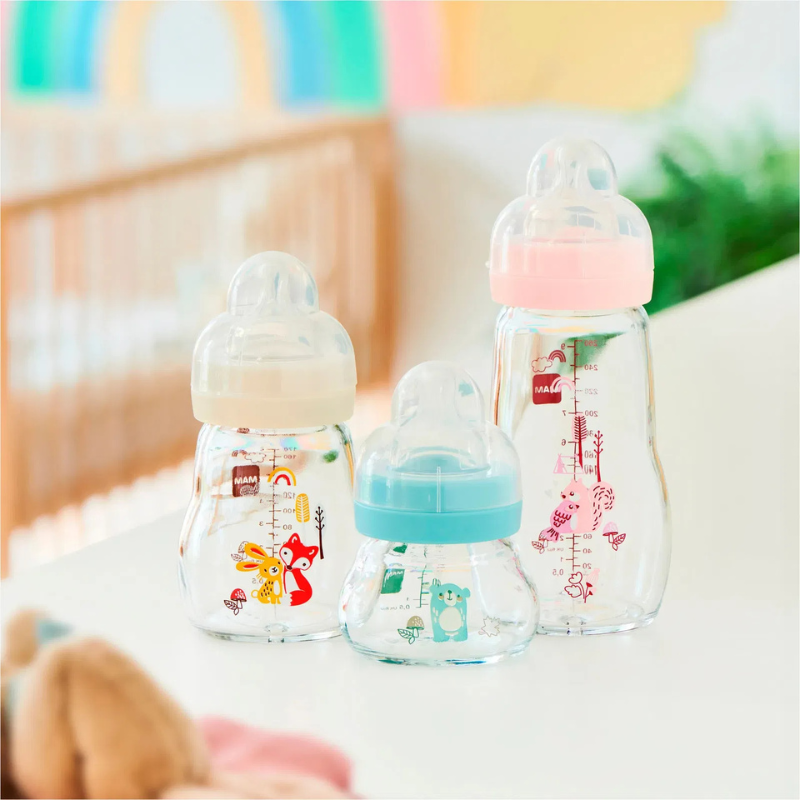 Mam Biberon en verre Feel Good 260ml Rose 2 mois plus