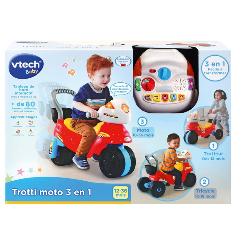Trotti moto 3 en 1 – trotteur bébé VTech Baby