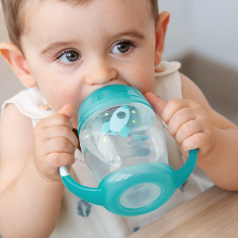 Tasse d'apprentissage bleu Étape 1 - Brille dans le noir +6 MOIS