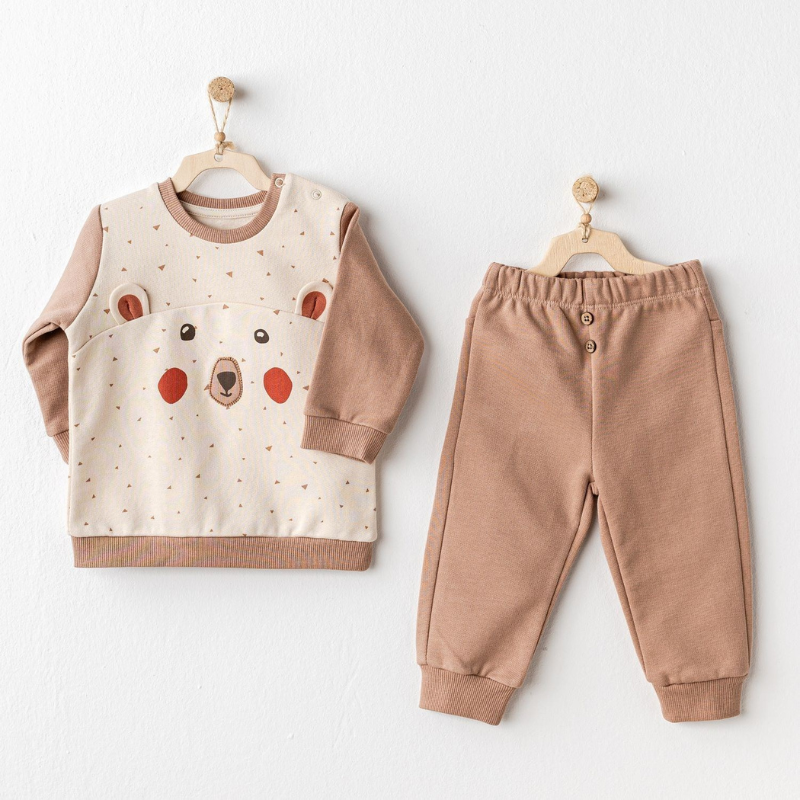 Ensemble bébé 2 pièces Andywawa Adventurous Bear AC25026 Beige