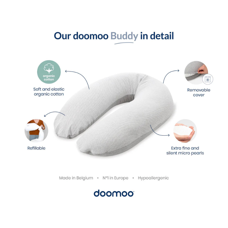 Coussin d&#039;Allaitement et Maternité Buddy Classic - Light Gris - Doomoo