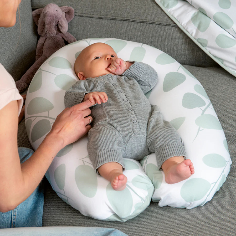Coussin d'Allaitement et Maternité Buddy  Feuilles Vert Aqua - Doomoo