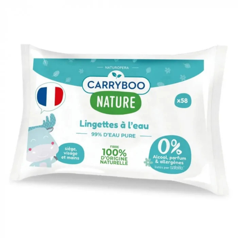 Carryboo Lingettes à l&#039;eau et extrait de calendula Bio