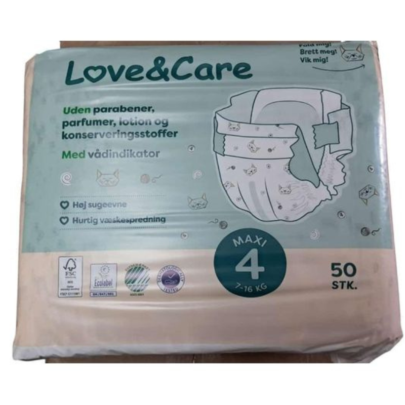 Couches Love Care  4 junior 7-16 kg( 50x6)