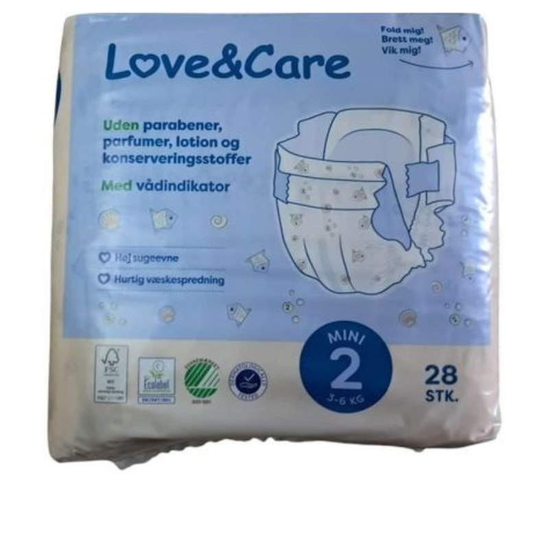 Couches Love Care 2 junior 3-6 kg( 28x6)