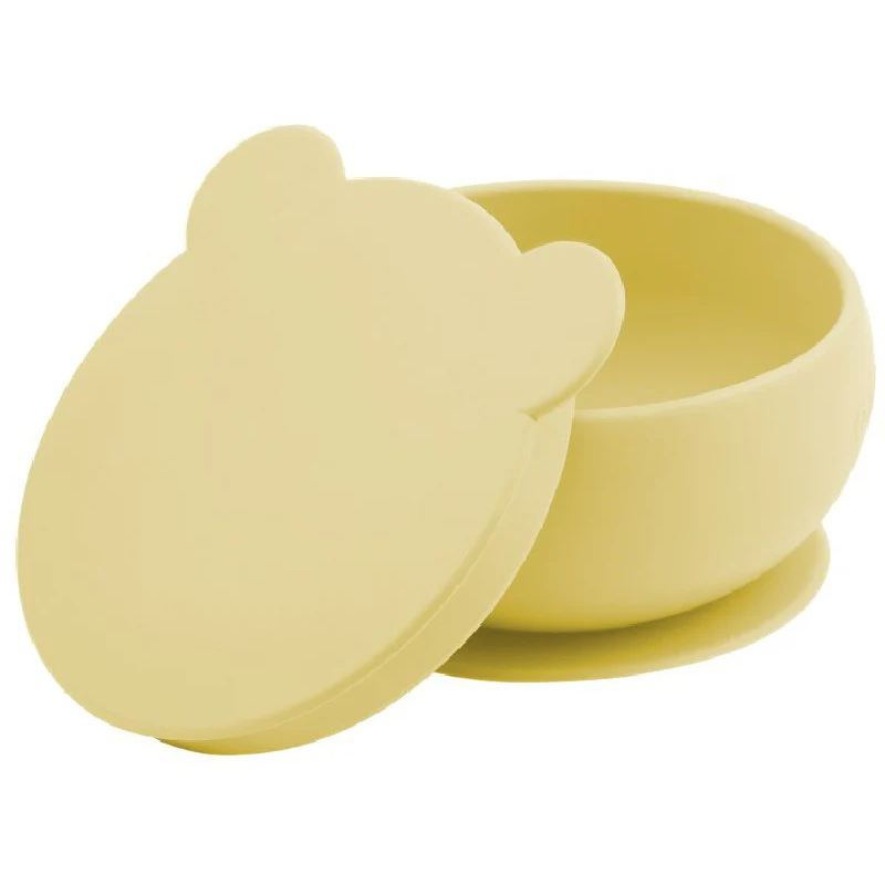 Bol avec Couvercle et Ventouse MINIKOIOI en Silicone – Jaune