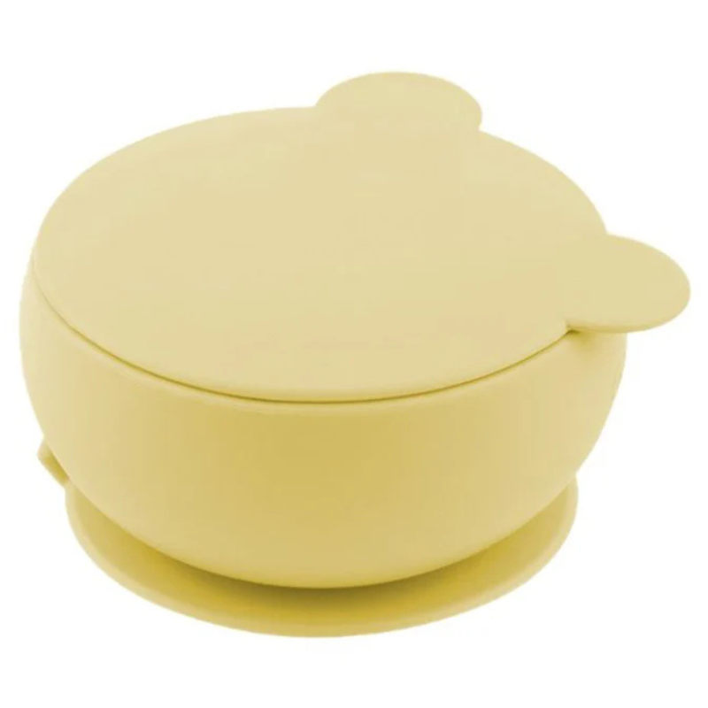 Bol avec Couvercle et Ventouse MINIKOIOI en Silicone – Jaune