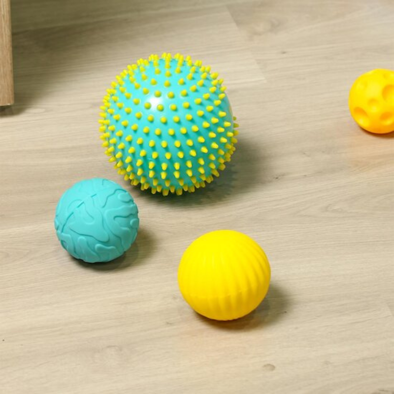 Ludi 3 balles sensorielles Bleues