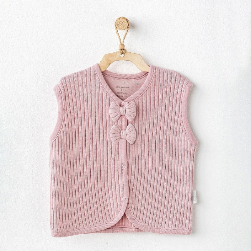 Andywawa Gilet d'hiver  pour bébé fille rose