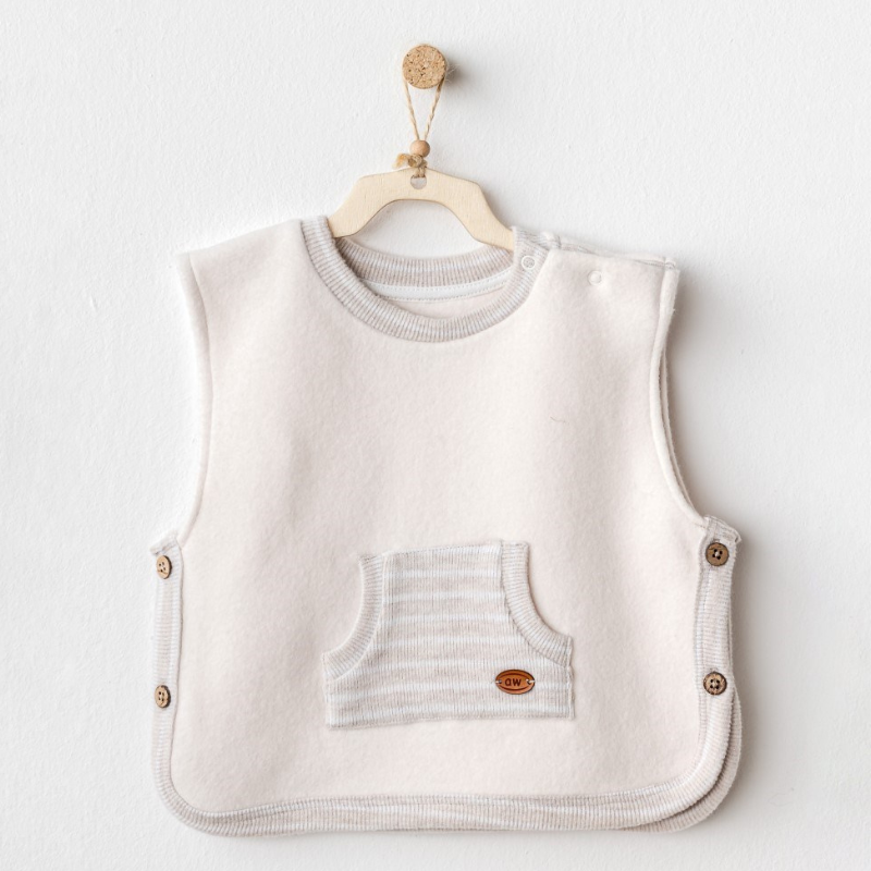 Andywawa Gilet d'hiver pour bébé garçon, blanc doux