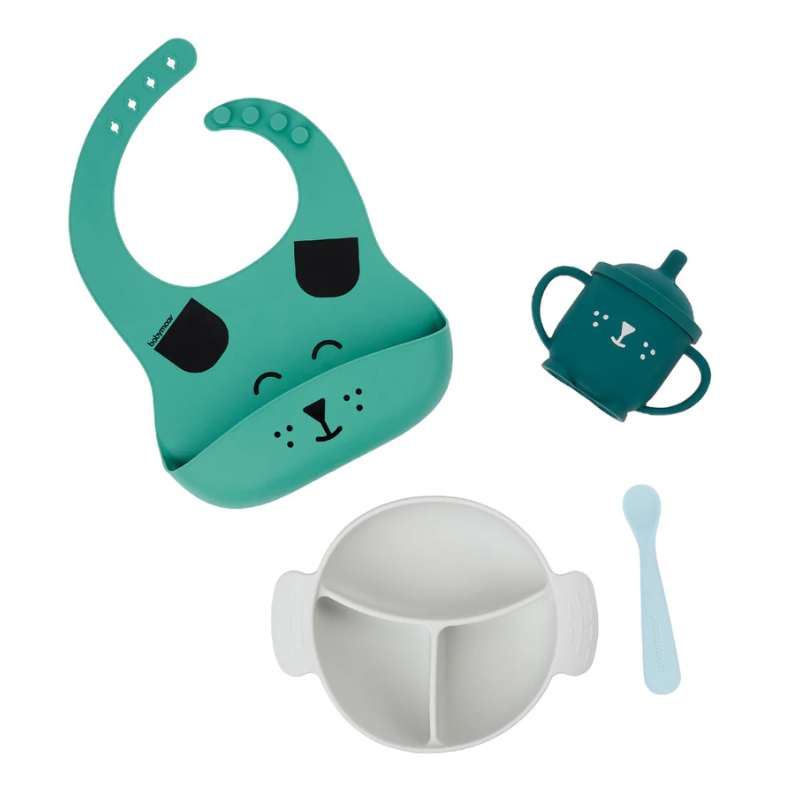 Coffret repas bébé  Vert et Gris LEARN'ISY 15-24 mois - Babymoov