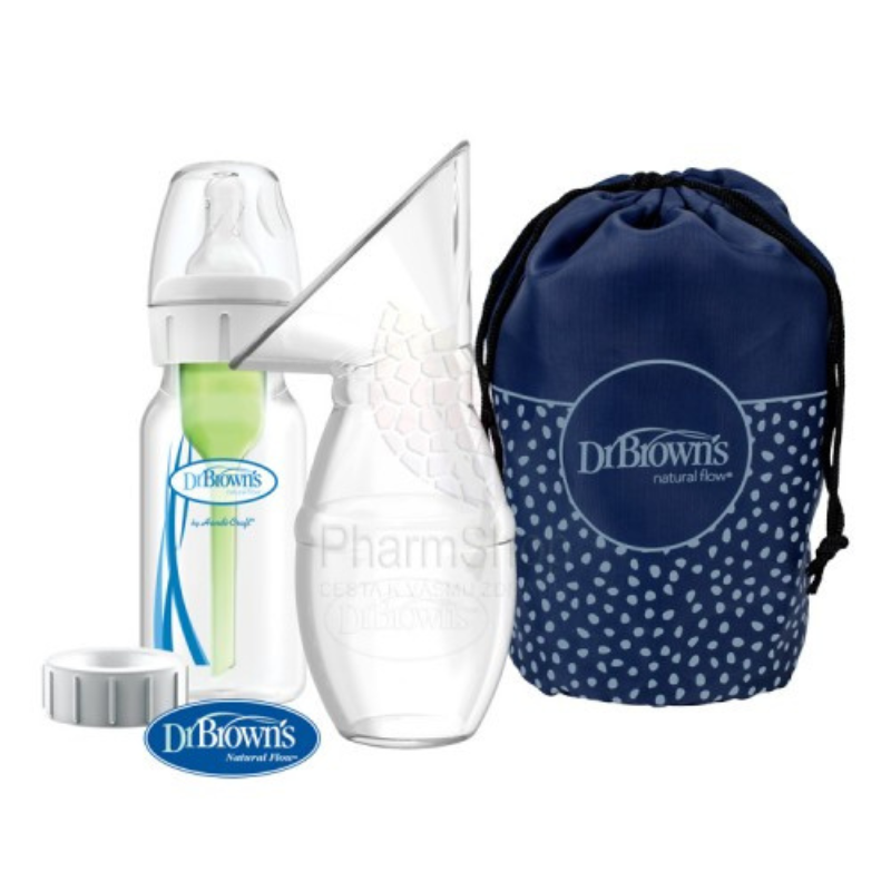Dr. Brown's Tire lait en silicone + Biberon 120ml Cole étroit
