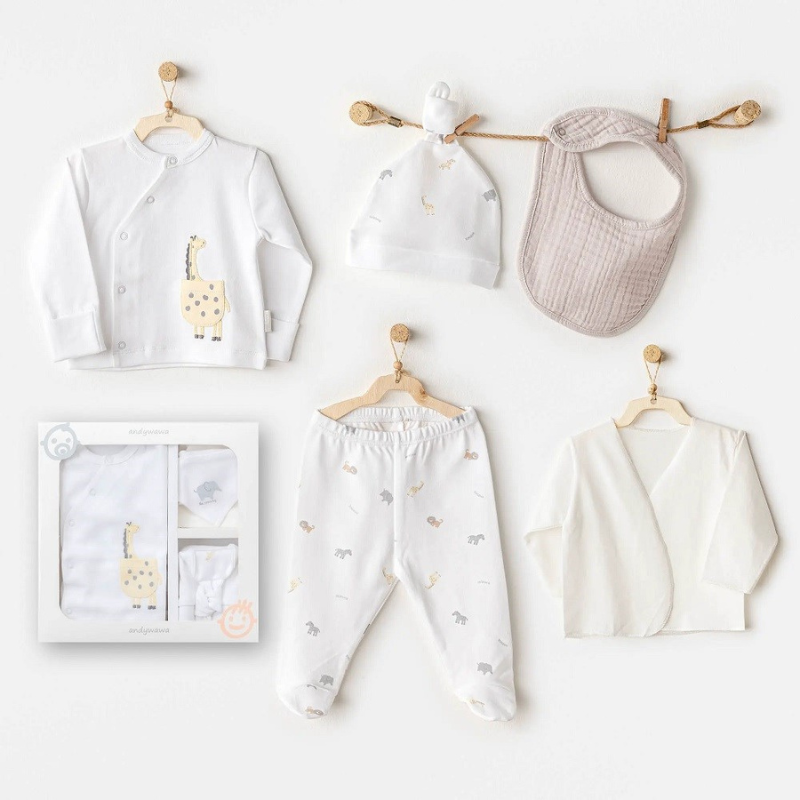 Ensemble d'hôpital 5 pièces pour bébé garçon Andywawa Little King Blanc