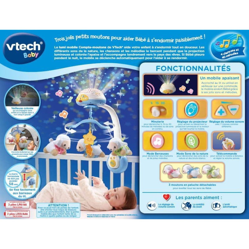 Lumi mobile compte-moutons bleu de Vtech