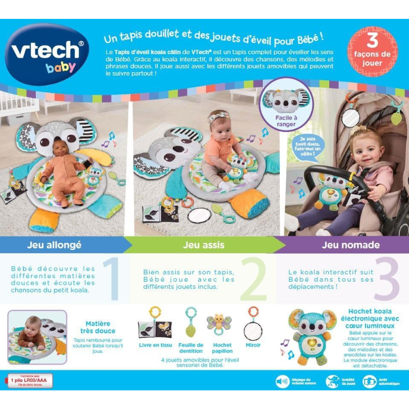 VTech - Tapis d'éveil Koala câlin -  jouet d'éveil