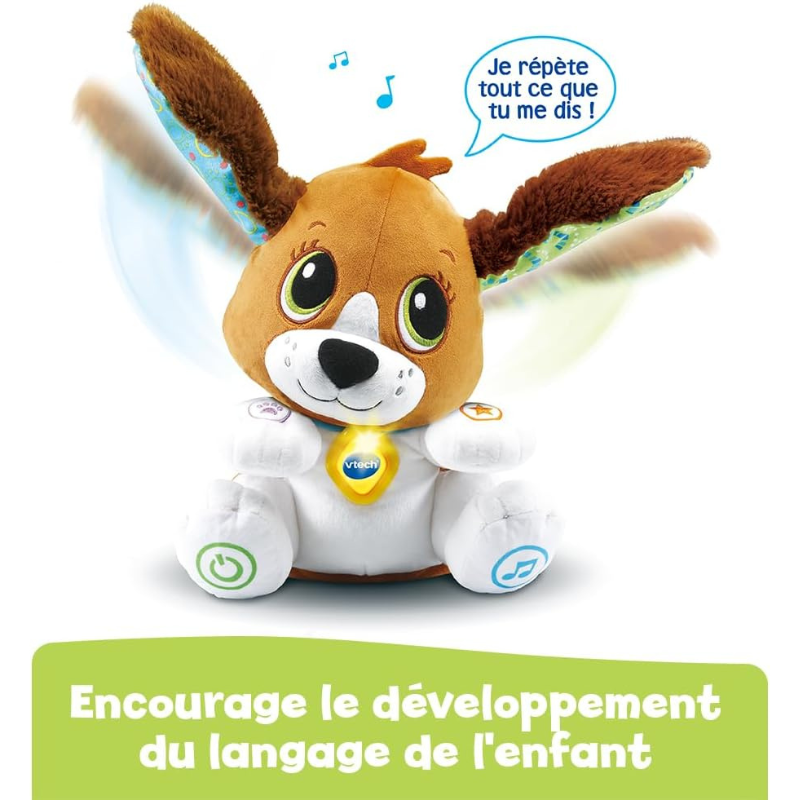 VTech -Toutou Parle avec Moi- Jouet Chien Interactif Qui Répète